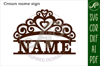 Crown shape name sign SVG / DXF / AI / PDF / CDR