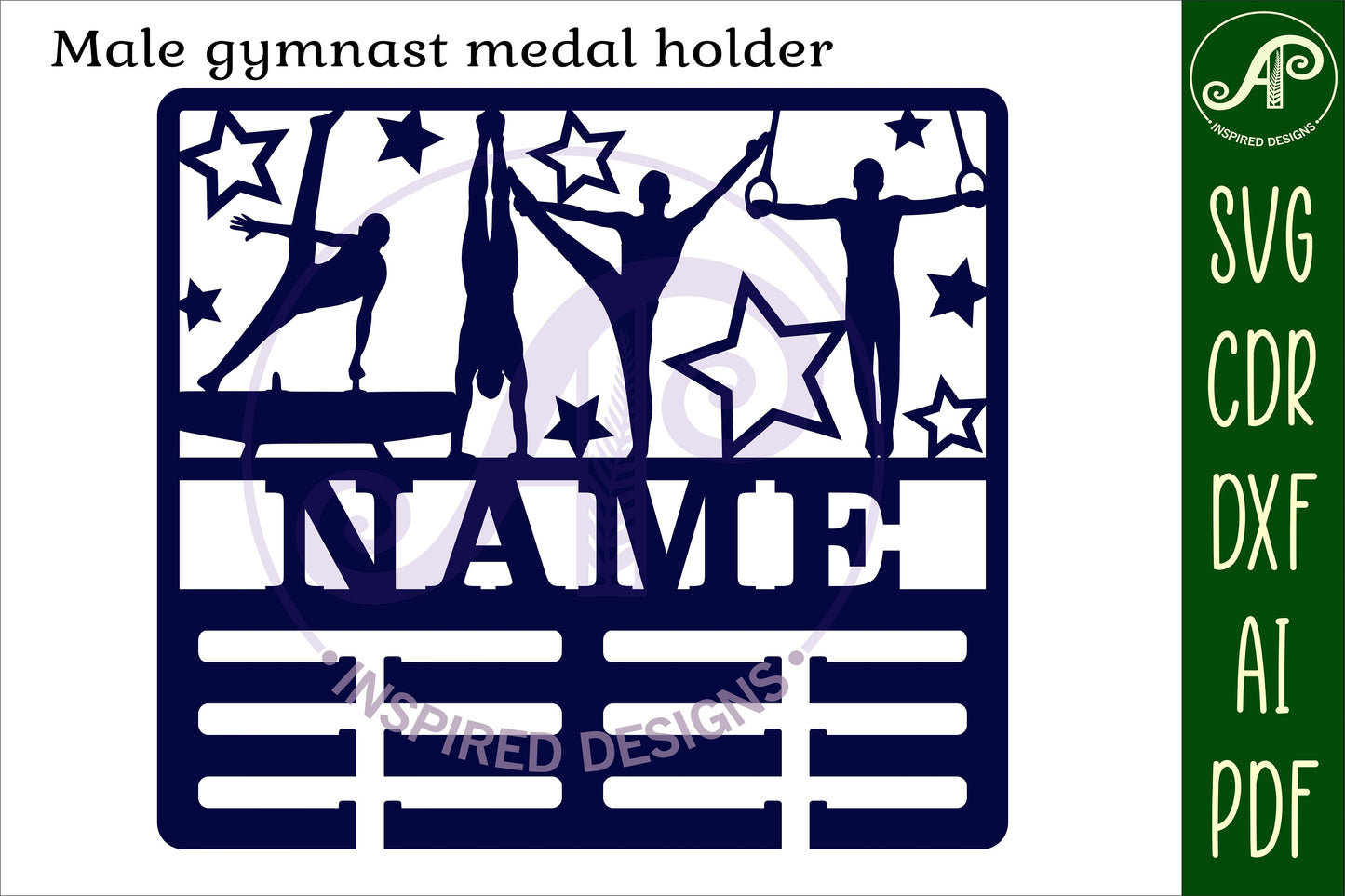 Gymnast male medal holder sign. SVG / DXF / AI / PDF / CDR