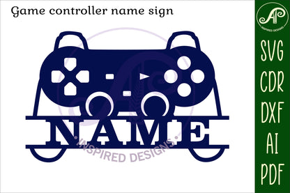 Gamer controller shape name sign SVG / DXF / AI / PDF / CDR