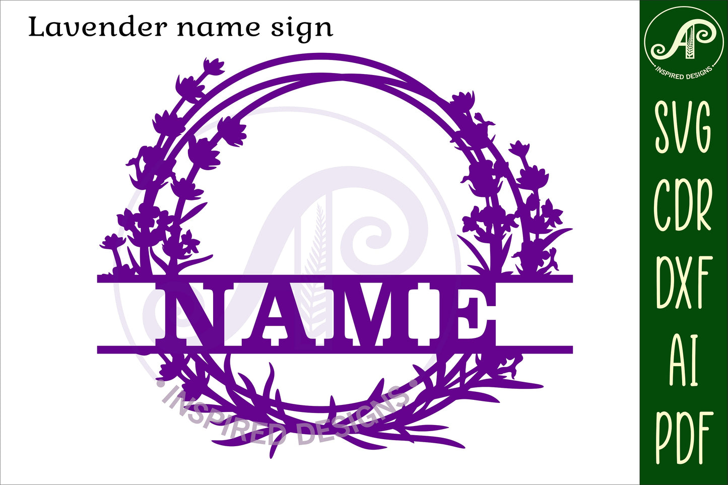 Lavender shape name sign SVG / DXF / AI / PDF / CDR