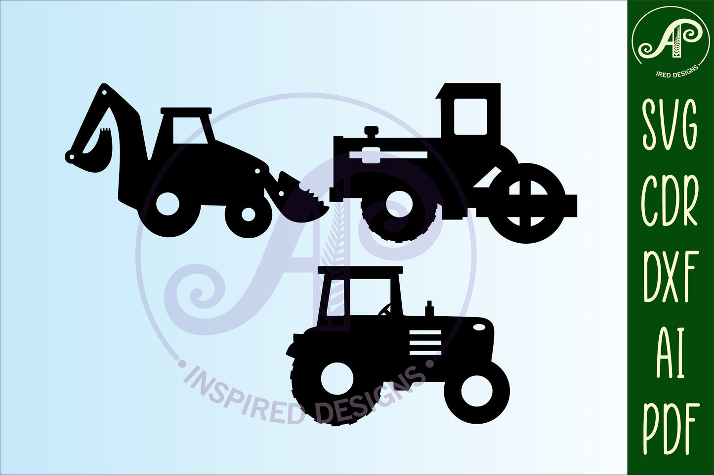 Construction vehicle designs, 8 silhouette shapes