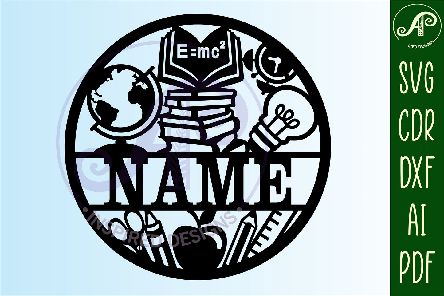 Teacher name wall sign. SVG / DXF / AI / PDF / CDR