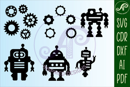 Robots designs, 9 silhouette shapes