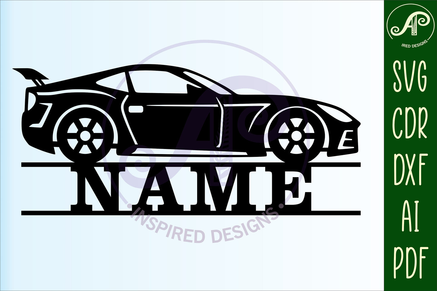 Fast car shape name sign SVG / DXF / AI / PDF / CDR