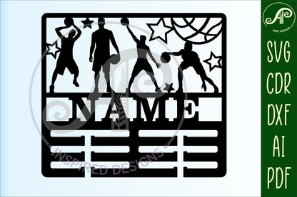 Basketball male medal holder sign SVG / DXF / AI / PDF / CDR