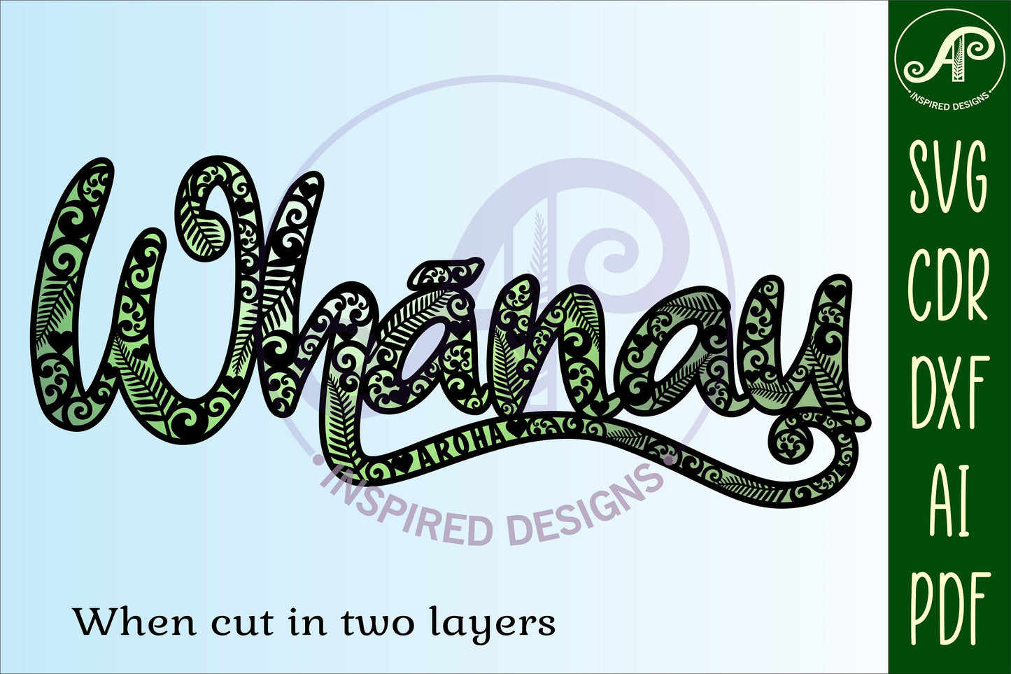 Whanau NZ wall sign design SVG / DXF / AI / PDF / CDR