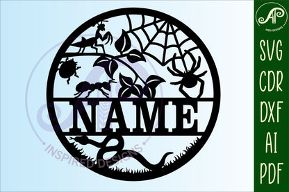 Creepy Crawlies name wall sign. SVG / DXF / AI / PDF / CDR