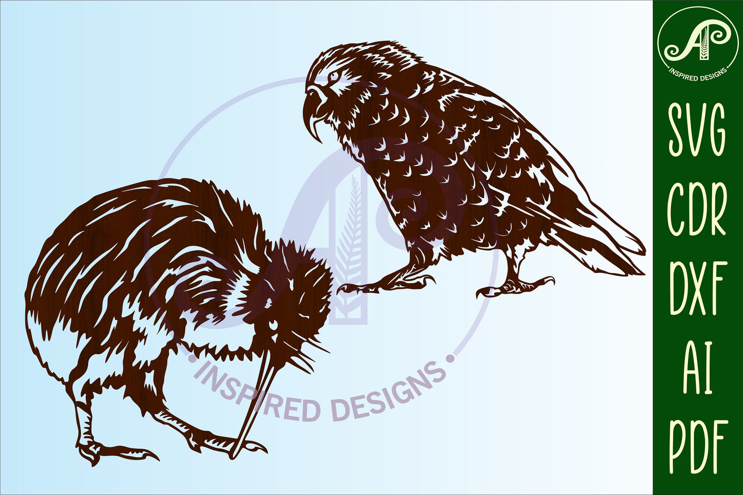 New Zealand birds set 1 wall sign design SVG / DXF / AI / PDF / CDR