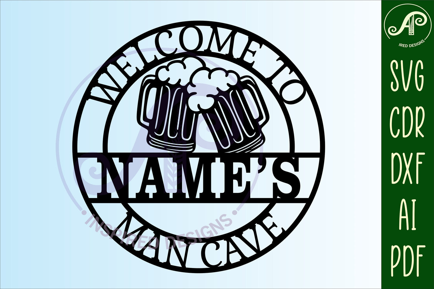 Man cave beer name wall sign. SVG / DXF / AI / PDF / CDR