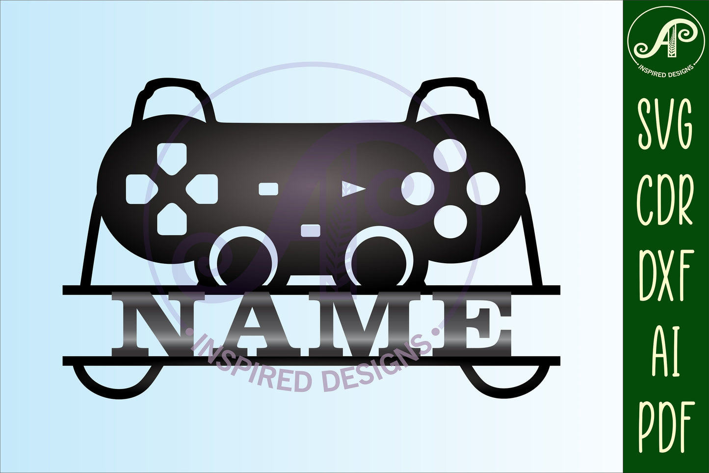 Gamer controller shape name sign SVG / DXF / AI / PDF / CDR