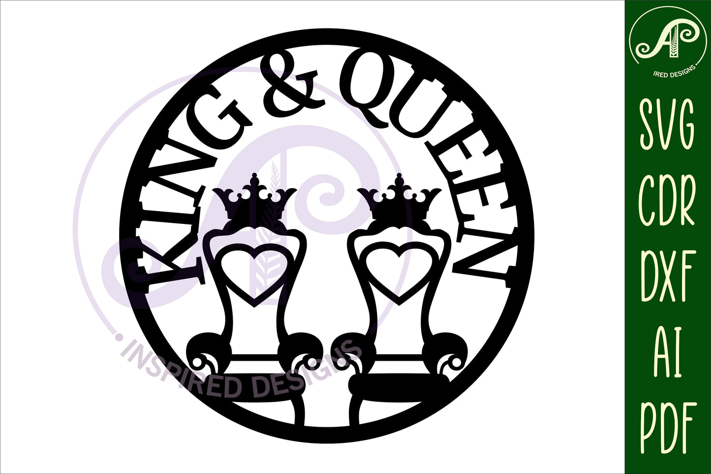 King and queen thrones wall sign design SVG / DXF / AI / PDF / CDR