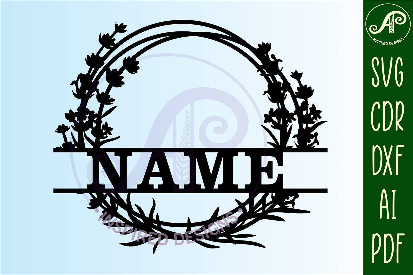 Lavender shape name sign SVG / DXF / AI / PDF / CDR