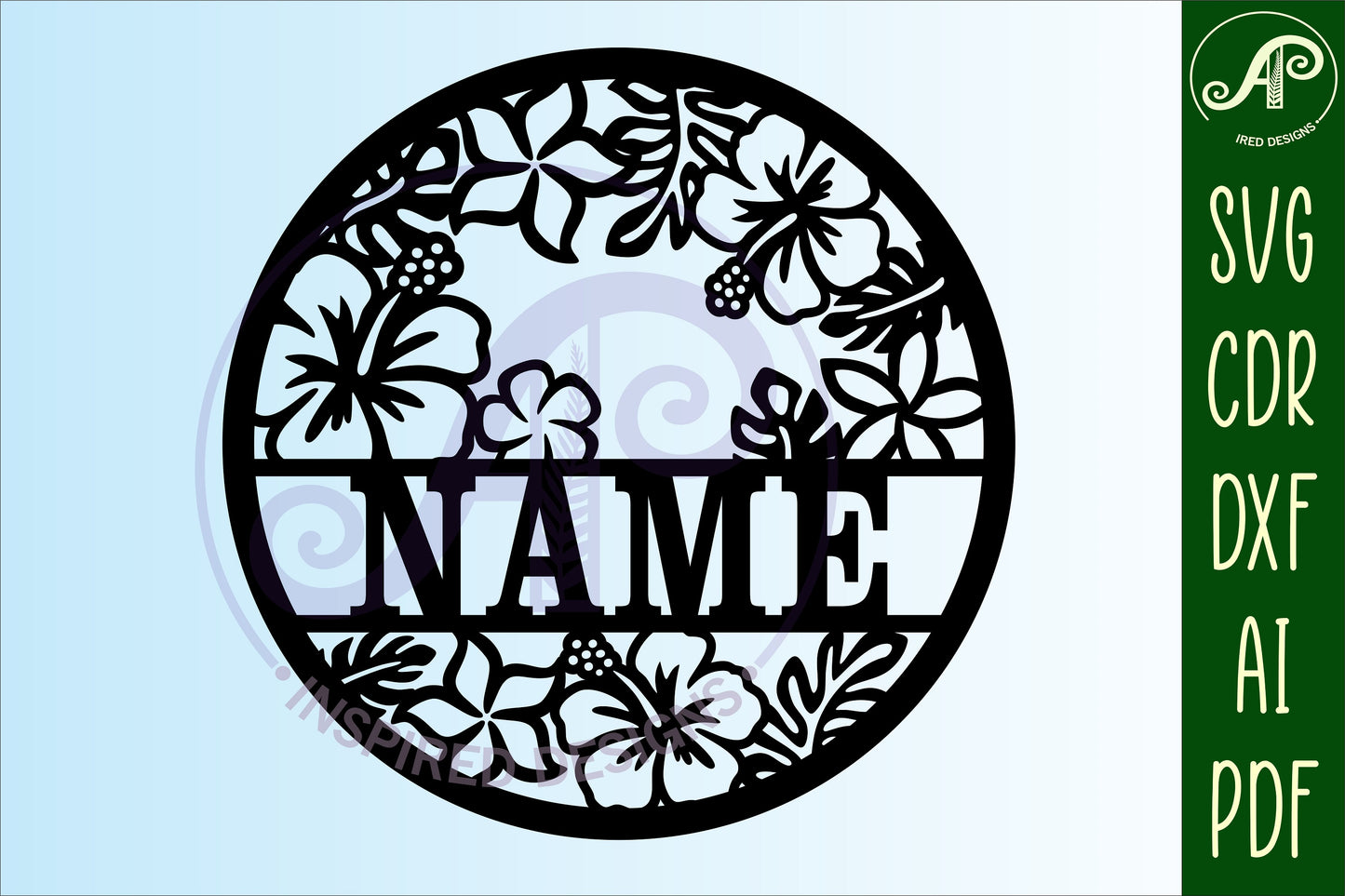 Tropical name wall sign. SVG / DXF / AI / PDF / CDR