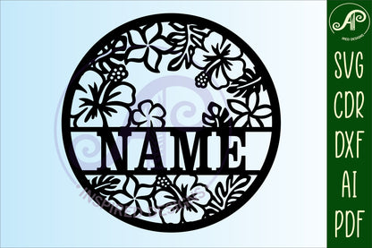 Tropical name wall sign. SVG / DXF / AI / PDF / CDR