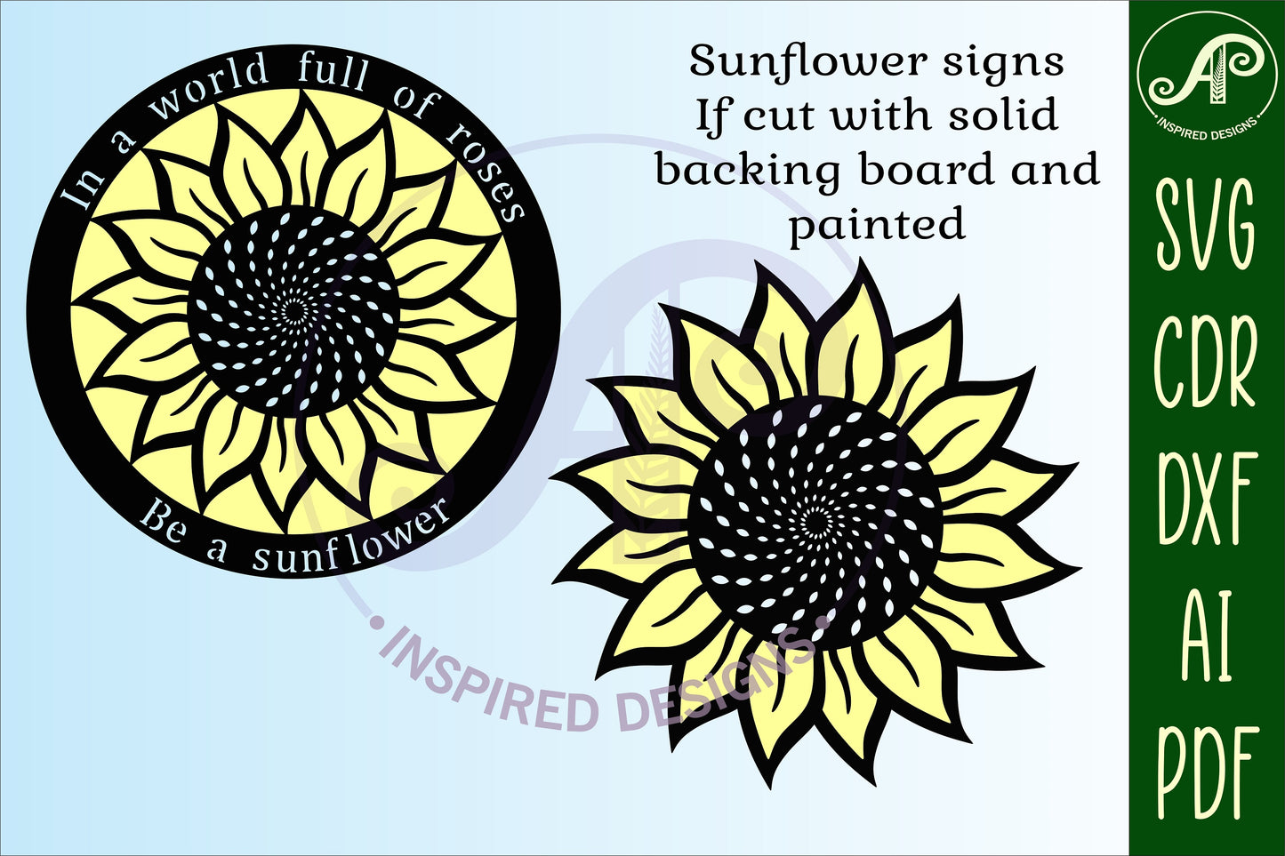 Sunflower wall sign design SVG / DXF / AI / PDF / CDR