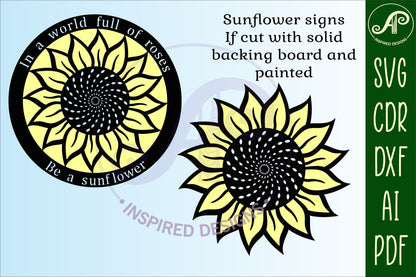 Sunflower wall sign design SVG / DXF / AI / PDF / CDR