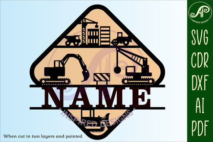 construction shape name sign SVG / DXF / AI / PDF / CDR