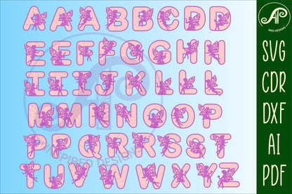 Fairy alphabet letter set. 47 letter options