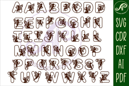 Fairy alphabet letter set. 47 letter options