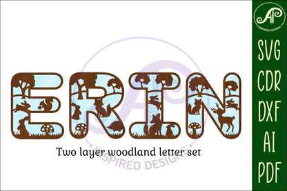 Woodland alphabet letter set. 47 letter options