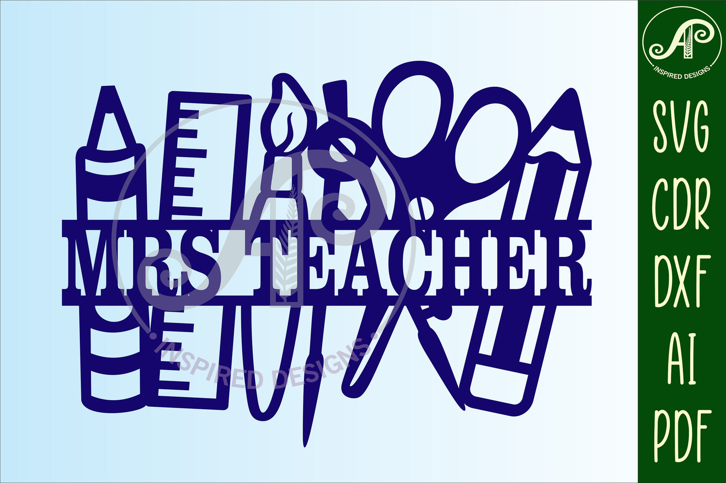 Teacher shape name sign SVG / DXF / AI / PDF / CDR