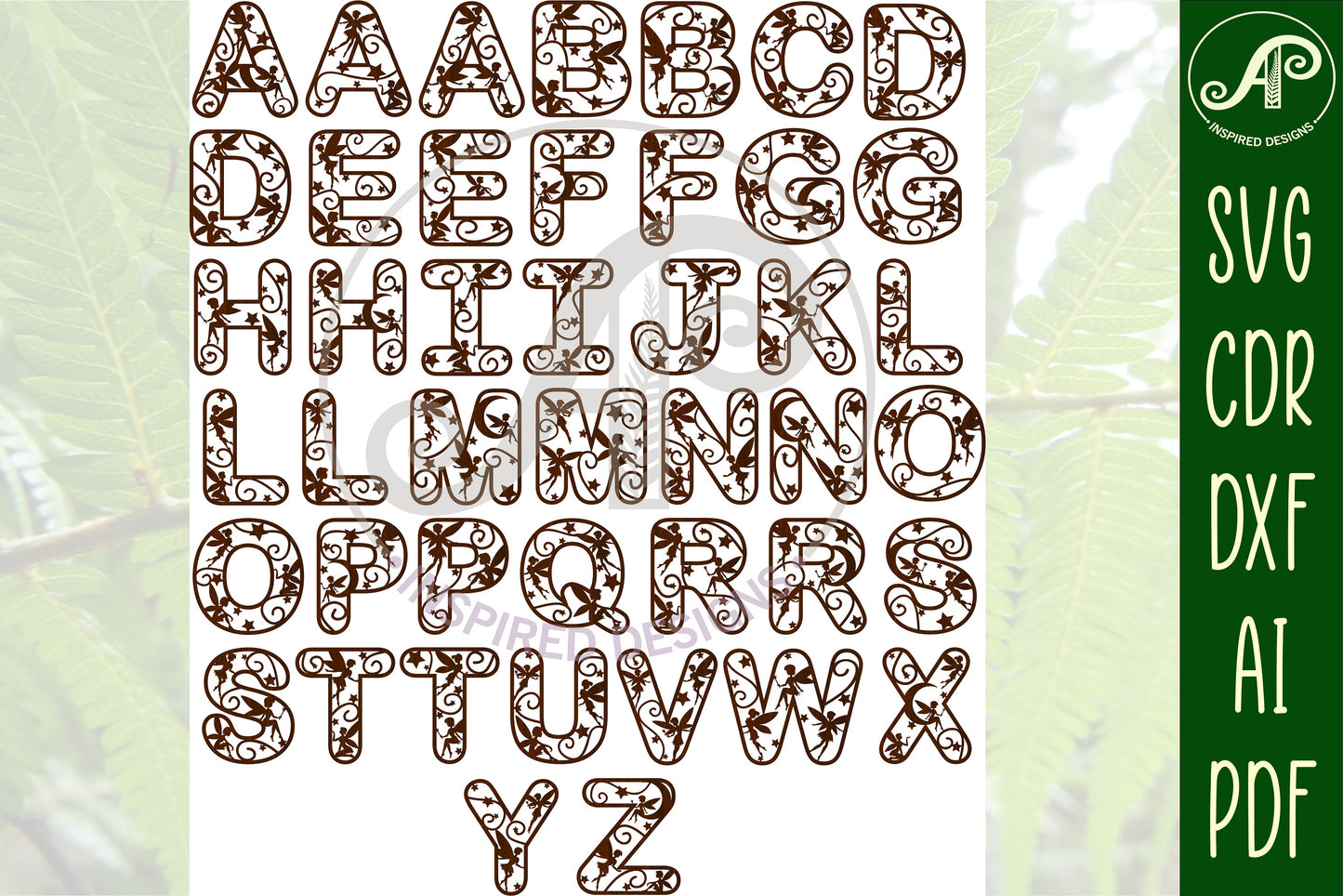 Fairy alphabet letter set. 44 letter options