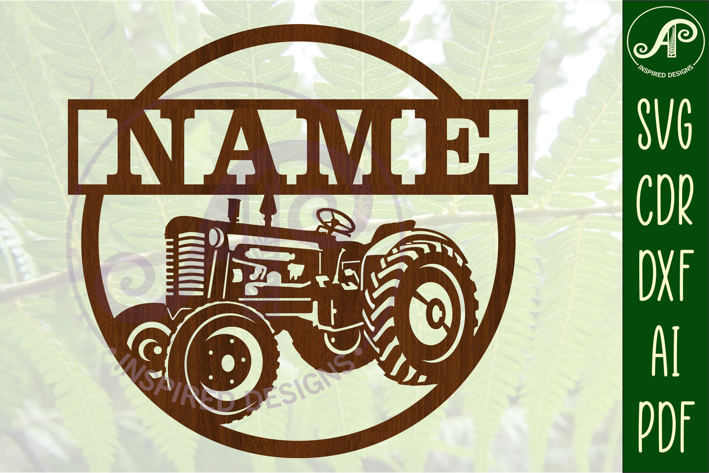 Tractor name wall sign. SVG / DXF / AI / PDF / CDR