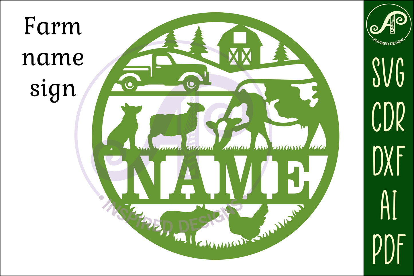 On the farm name wall sign. SVG / DXF / AI / PDF / CDR