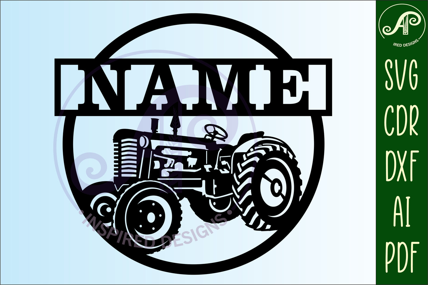 Tractor name wall sign. SVG / DXF / AI / PDF / CDR