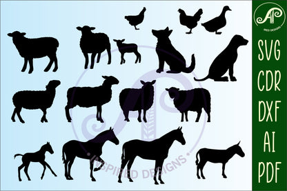 Farm designs, 43 silhouette shapes