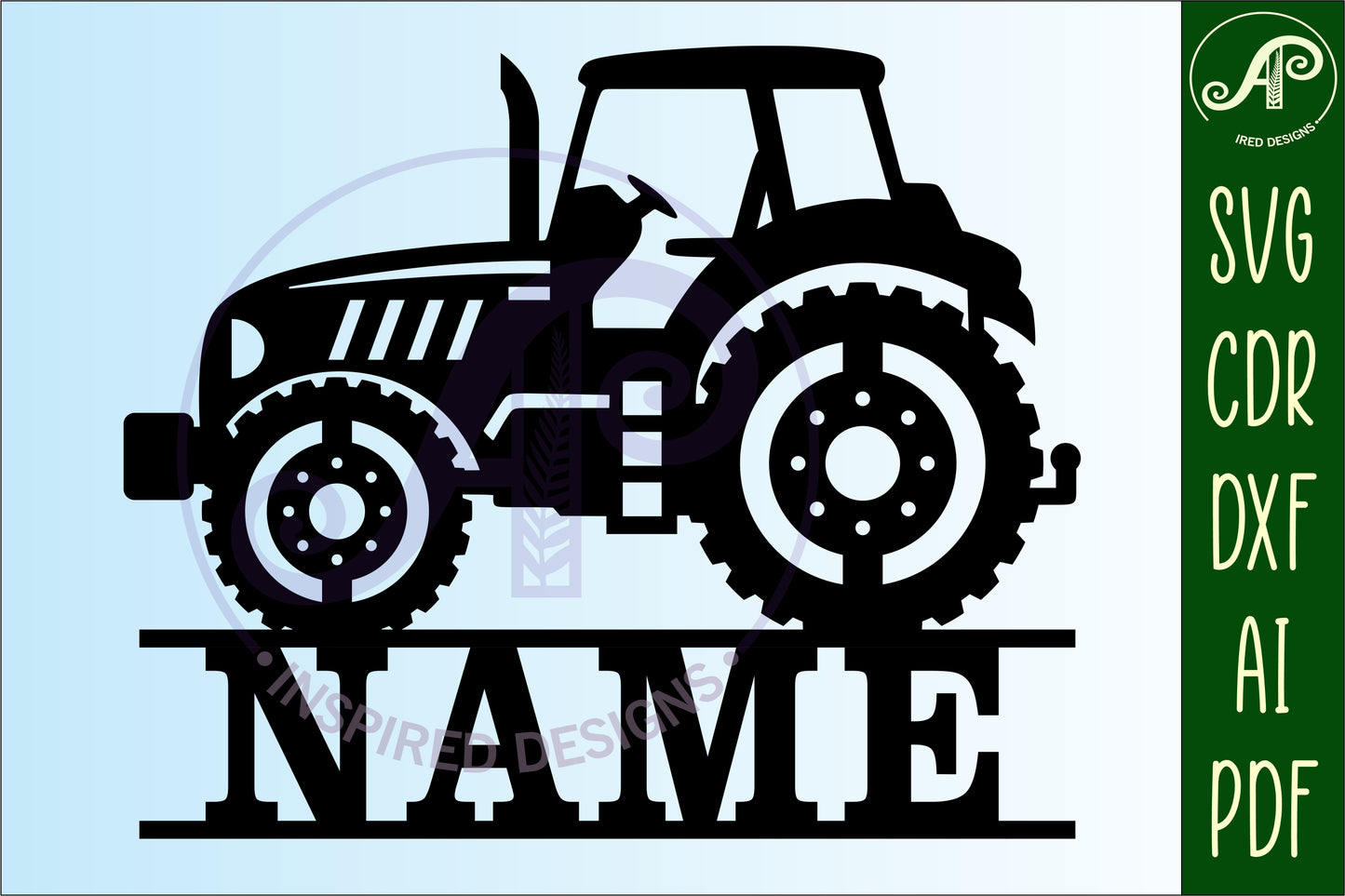 Tractor shape name sign SVG / DXF / AI / PDF / CDR