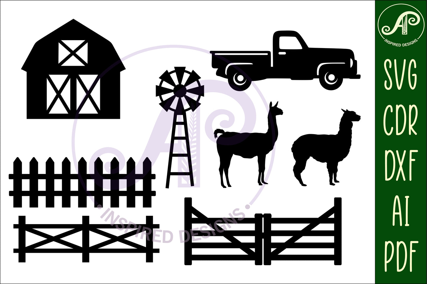 Farm designs, 43 silhouette shapes