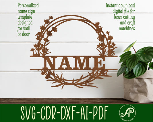 Lavender shape name sign SVG / DXF / AI / PDF / CDR