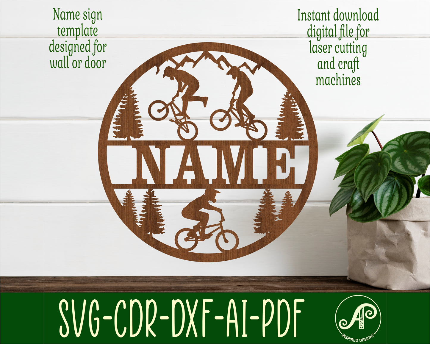 BMX name wall sign. SVG / DXF / AI / PDF / CDR