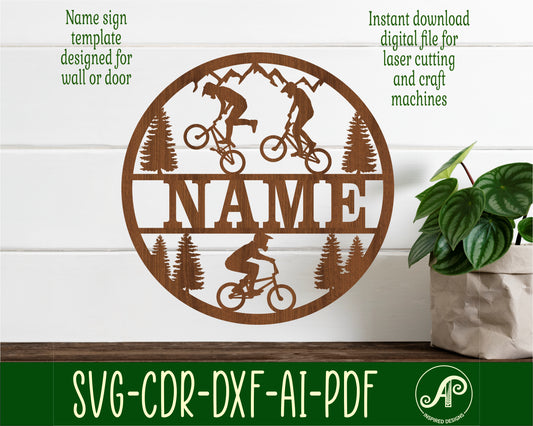 BMX name wall sign. SVG / DXF / AI / PDF / CDR