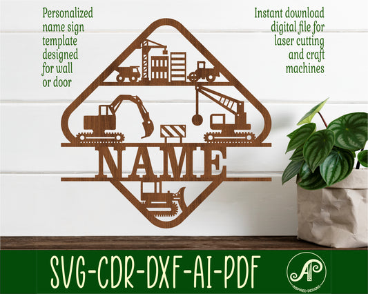 construction shape name sign SVG / DXF / AI / PDF / CDR