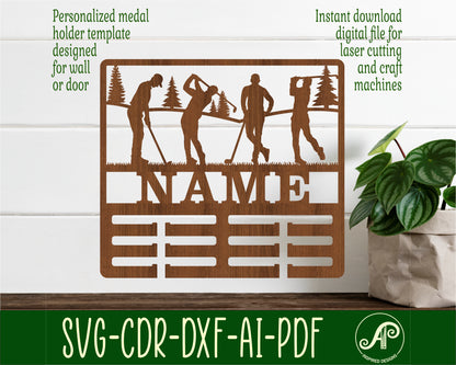 Golfer male medal holder sign. SVG / DXF / AI / PDF / CDR