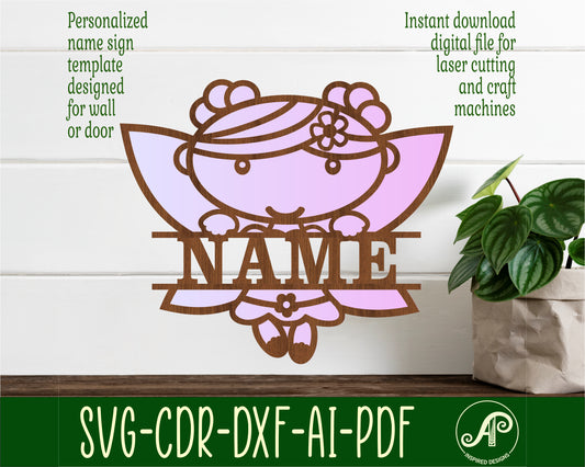 Fairy shape name sign SVG / DXF / AI / PDF / CDR