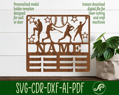 Baseball male medal holder sign SVG / DXF / AI / PDF / CDR