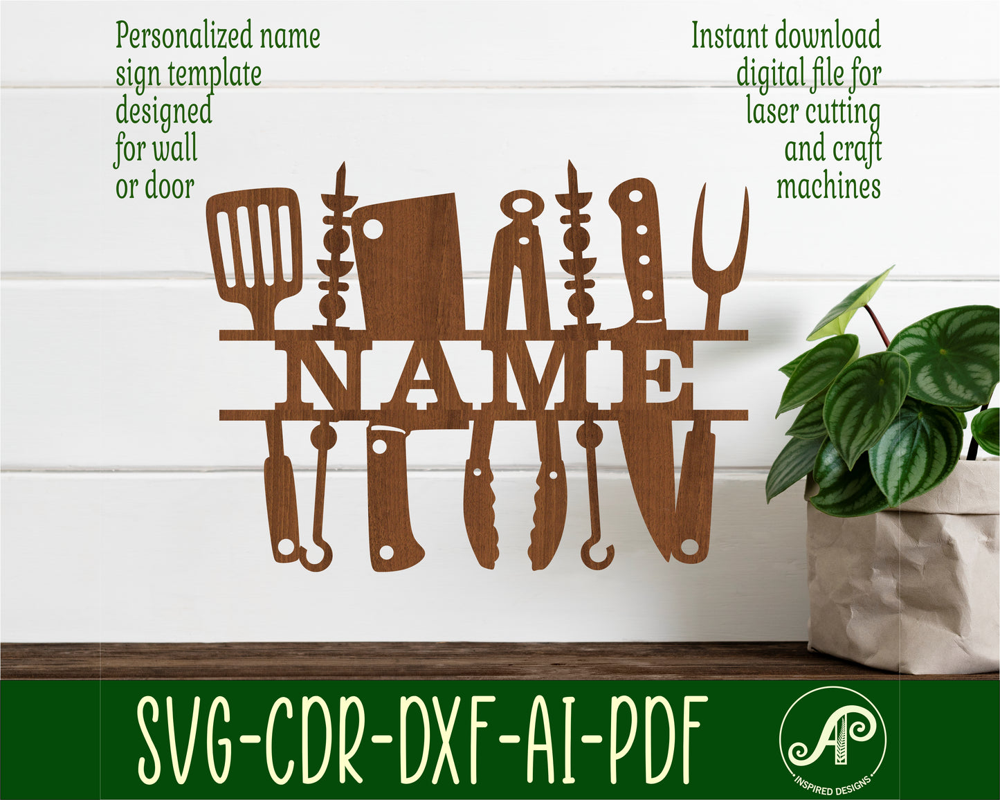 BBQ shape name sign SVG / DXF / AI / PDF / CDR