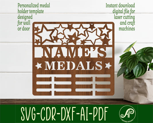 Stars medal holder sign. SVG / DXF / AI / PDF / CDR