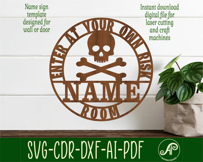 Danger name wall sign. SVG / DXF / AI / PDF / CDR