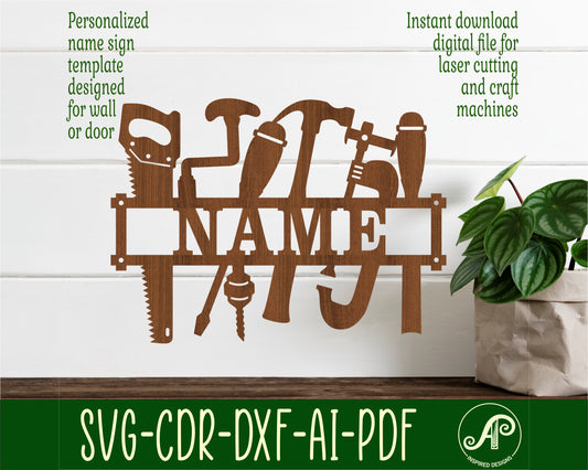 Carpentery shape name sign SVG / DXF / AI / PDF / CDR