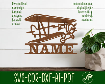 Plane shape name sign SVG / DXF / AI / PDF / CDR