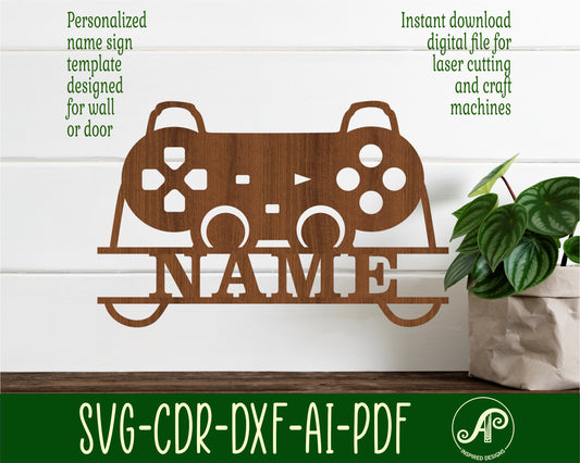 Gamer controller shape name sign SVG / DXF / AI / PDF / CDR