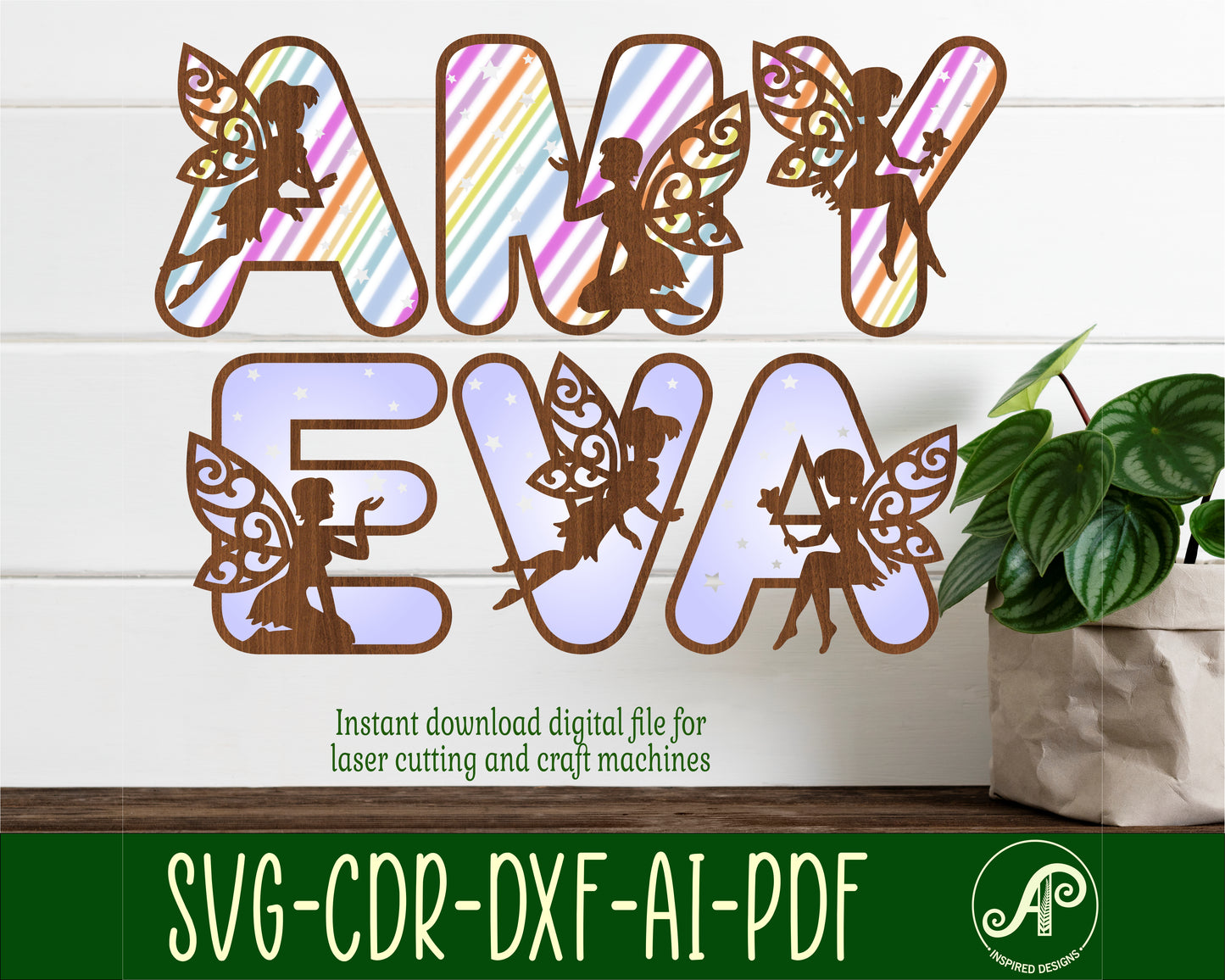 Fairy alphabet letter set. 47 letter options