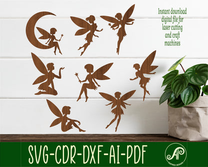 Fairy designs, 8 silhouette shapes