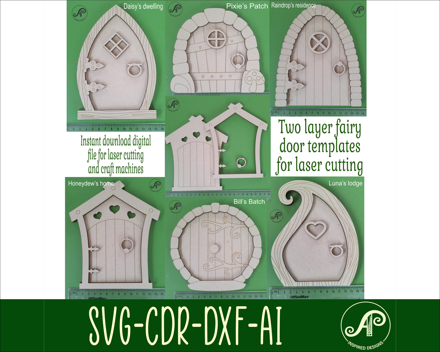 Two layer fairy door designs SVG / DXF / AI / PDF / CDR