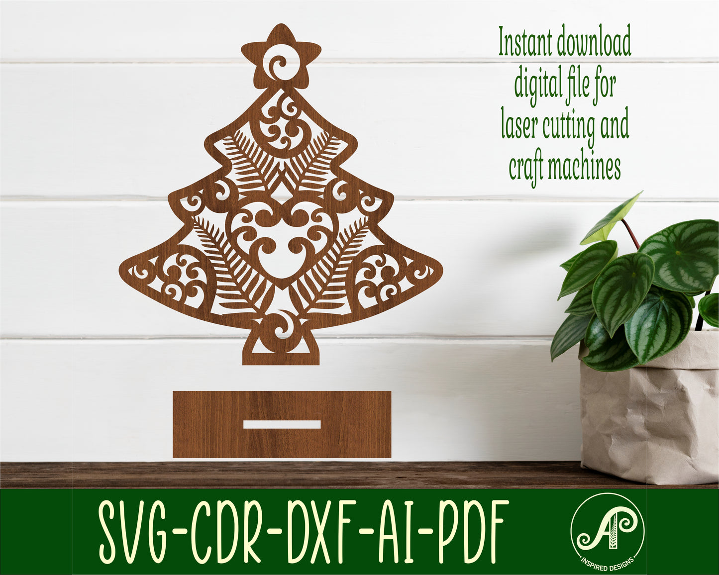 New Zealand Christmas tree stand design 2 SVG / DXF / AI / PDF / CDR