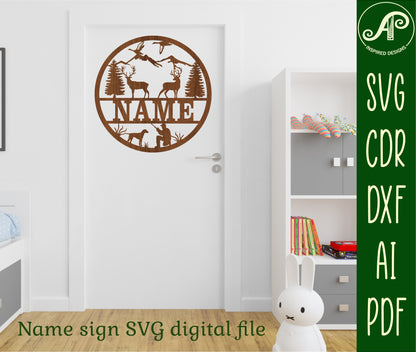 Hunter name wall sign. SVG / DXF / AI / PDF / CDR